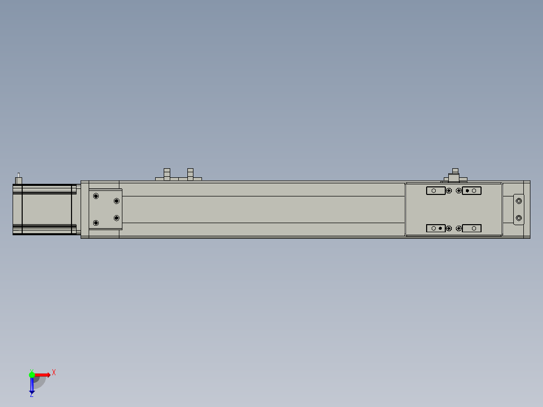 丝杆模组负载30kgFFC65系列封闭直线模组防尘模组电缸FFC65-300-PD-57M俯视图