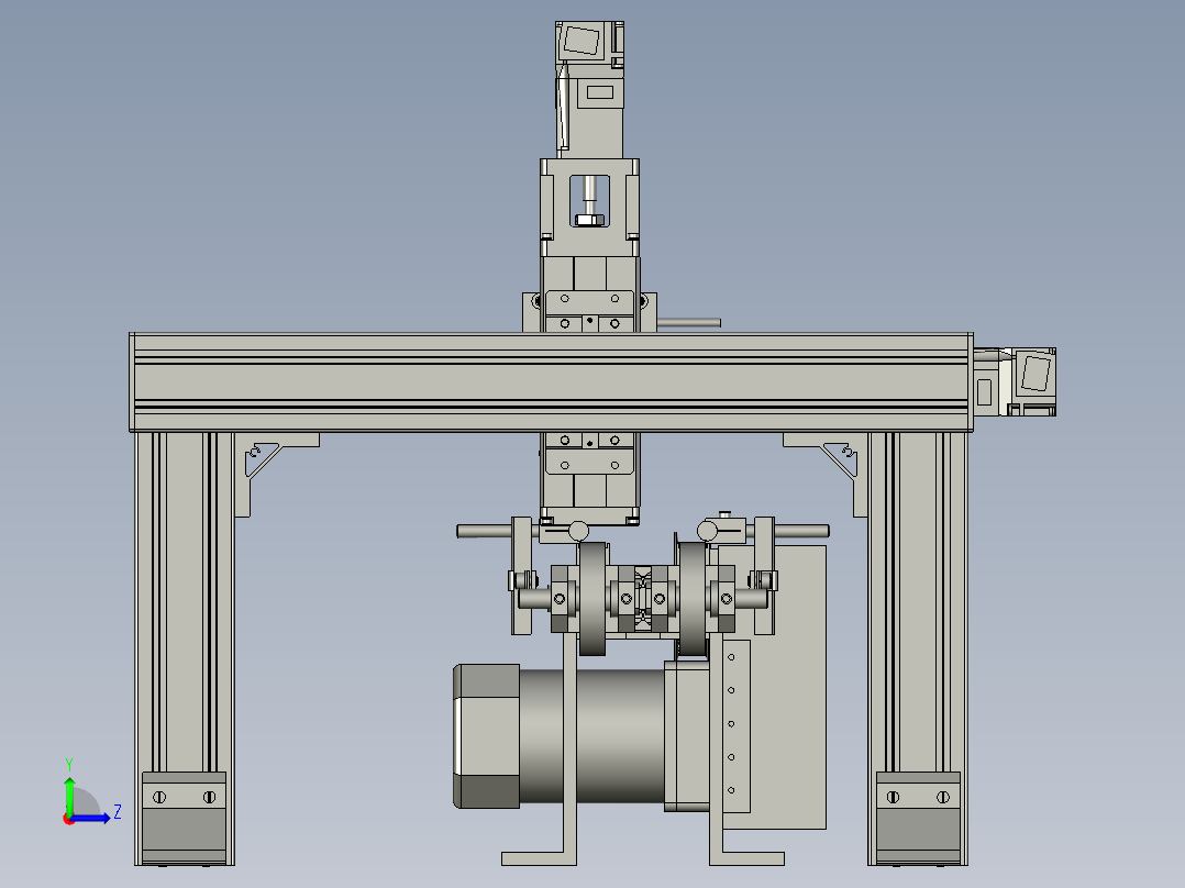 PCB板铣削的小型数控铣床左视图