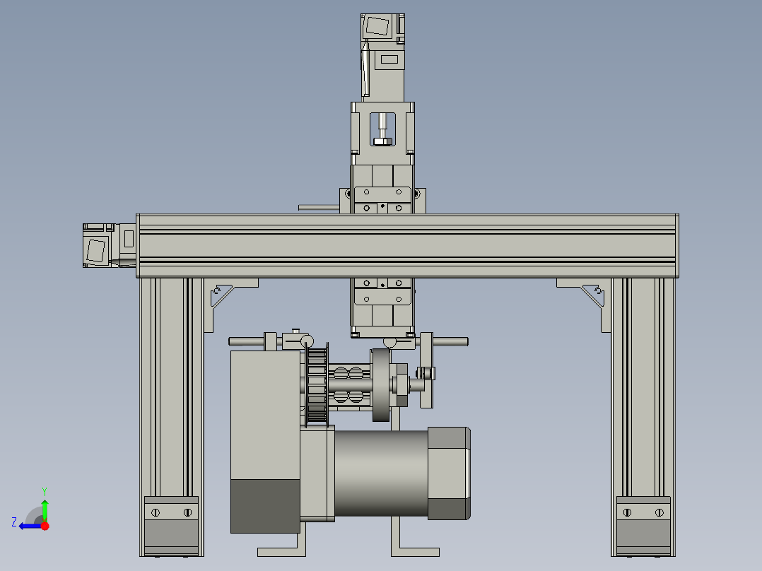 PCB板铣削的小型数控铣床右视图