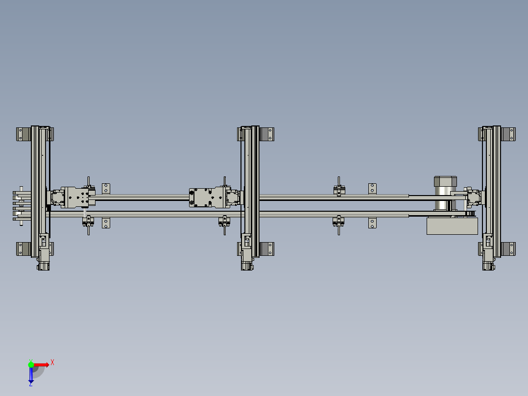 PCB板铣削的小型数控铣床俯视图