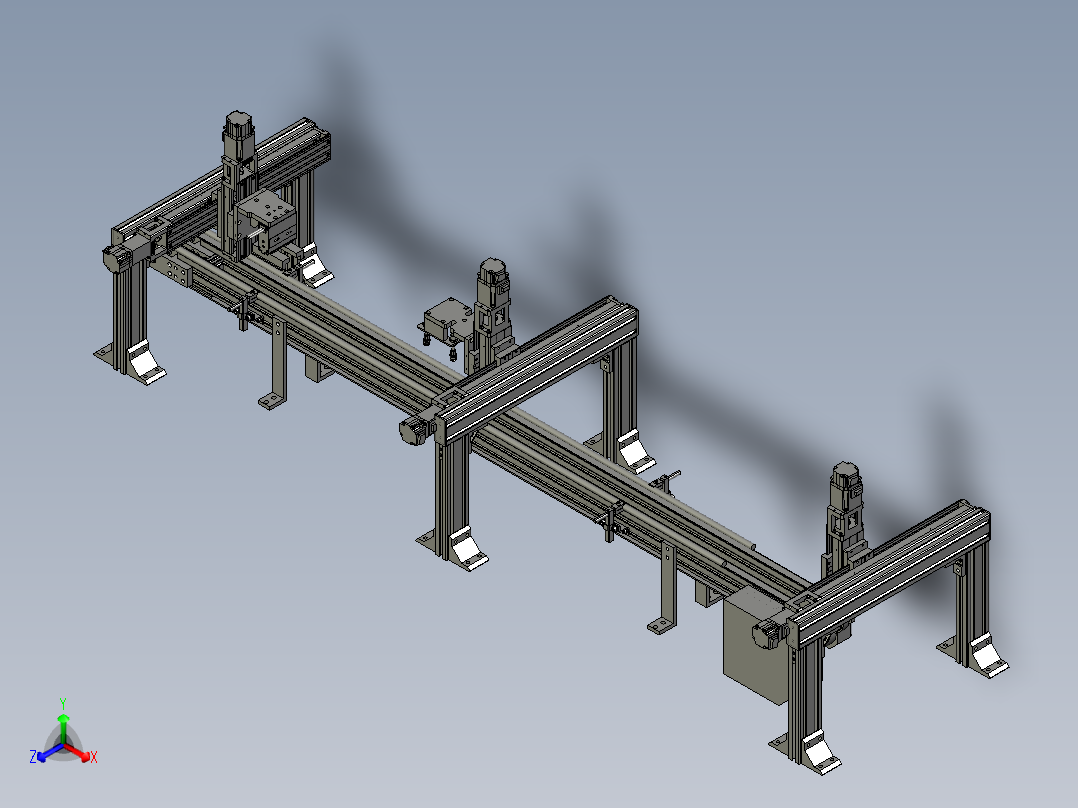 PCB板铣削的小型数控铣床正等轴测图