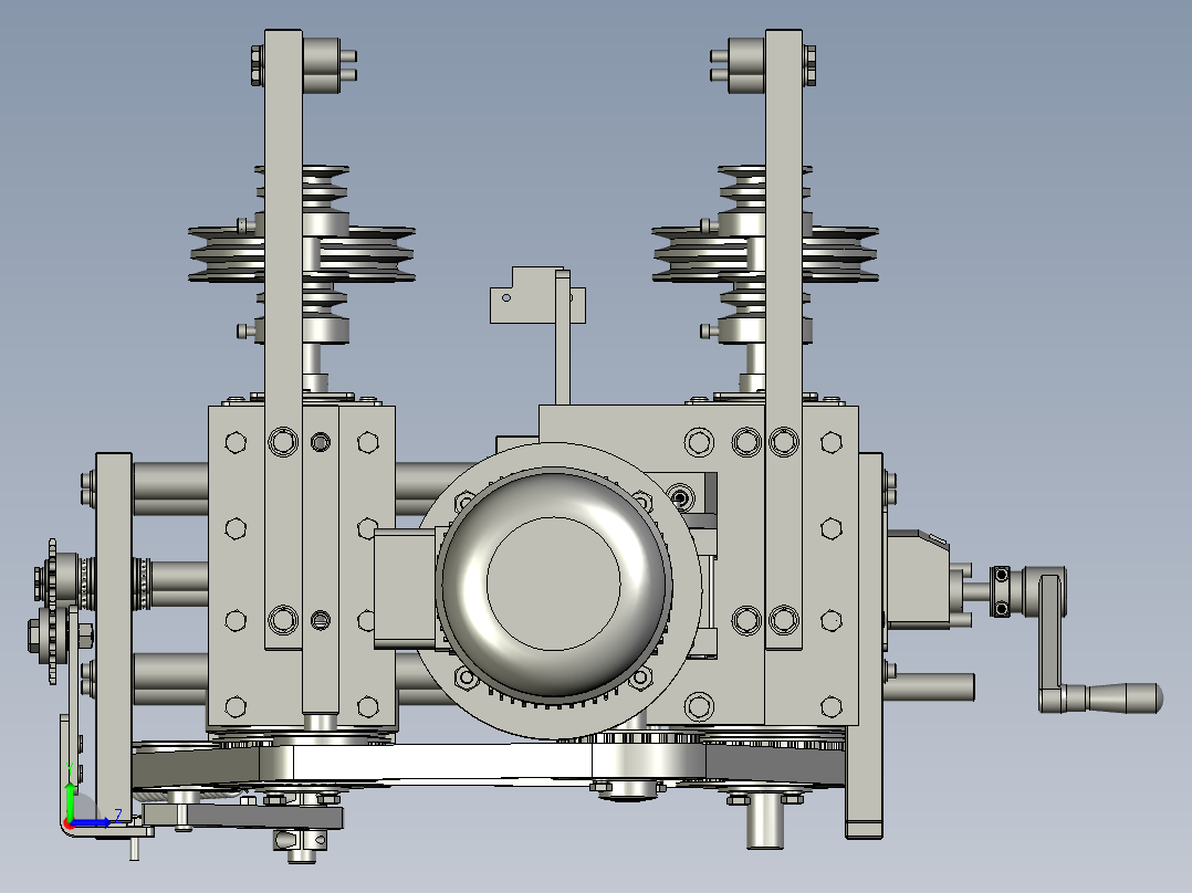 LP-200B-02-00下部调节夹瓶部件左视图
