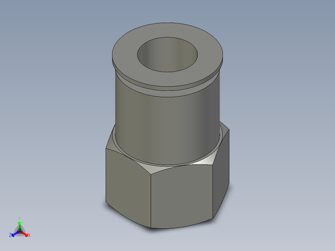 气动接头内丝G1_2-12正等轴测图