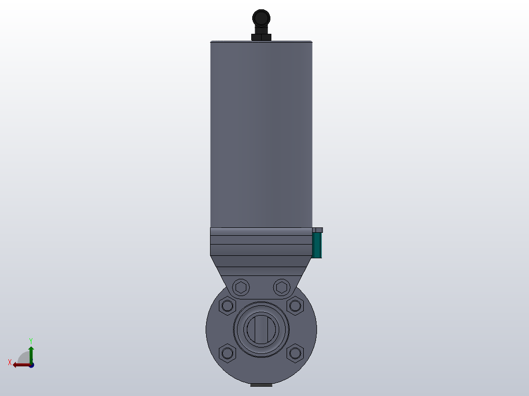 DDQX-07卡箍式气动蝶阀[DDQX-07-DN20]后视图