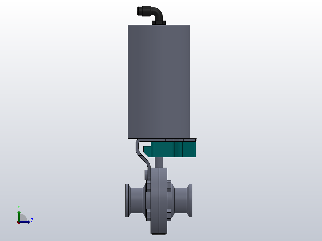 DDQX-07卡箍式气动蝶阀[DDQX-07-DN20]左视图