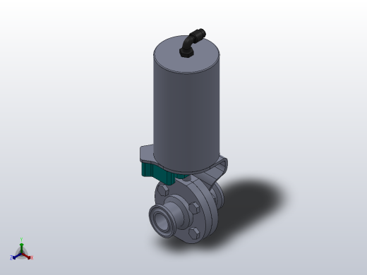 DDQX-07卡箍式气动蝶阀[DDQX-07-DN20]正等轴测缩略图