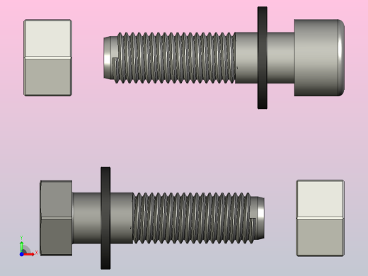 M16螺母螺栓垫圈前视缩略图