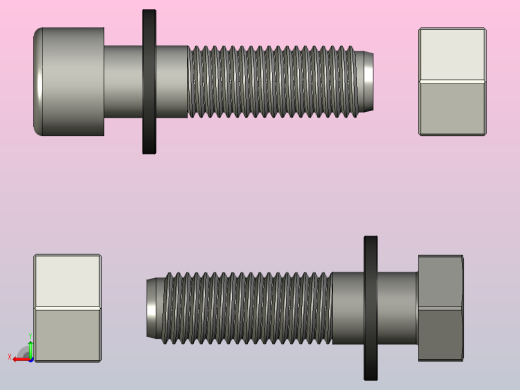 M16螺母螺栓垫圈后视缩略图