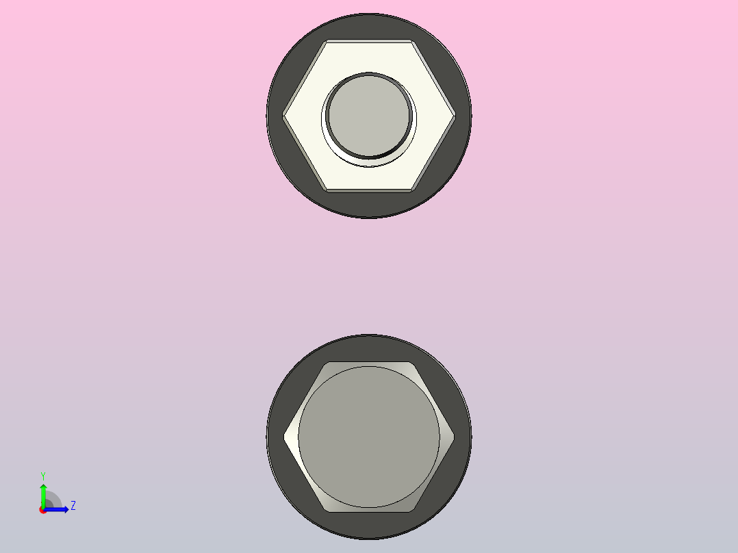 M16螺母螺栓垫圈左视图