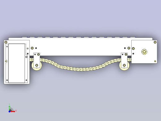 一款塑料链条输送机3D图纸前视缩略图