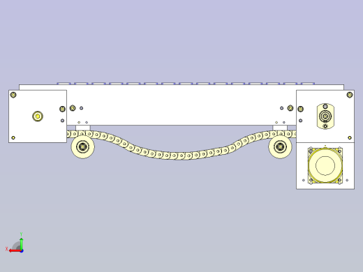 一款塑料链条输送机3D图纸后视缩略图