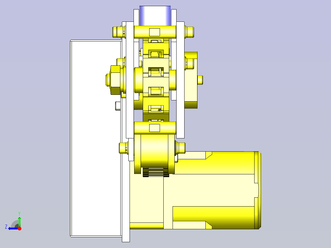 一款塑料链条输送机3D图纸右视图