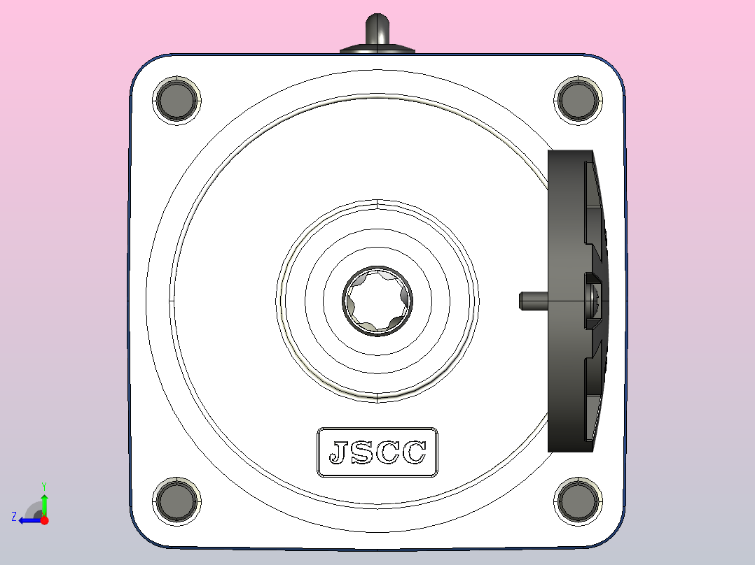 YB电磁制动电机200YB03右视图