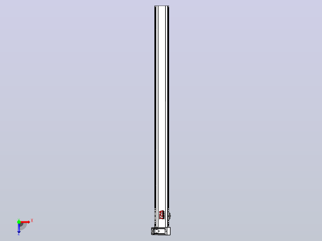 皮带直线轴半封闭可选导轨TPA-HNB-120D-110-L1600-RU-C-P40-N3俯视图