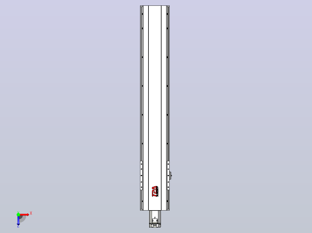 日规模组半封闭丝杆TPA-HNR-202D-2510C-L1000-M-C-P75-N3俯视图