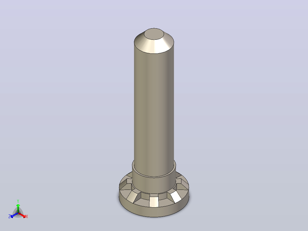 自锁螺柱具有所有配置的Solidworks零件主视图