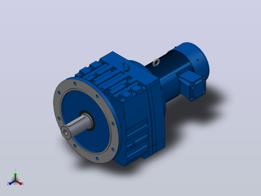 RF107法兰轴伸式安装斜齿轮减速机RF107-Y2.2-4P-100-M1-0°-Φ450