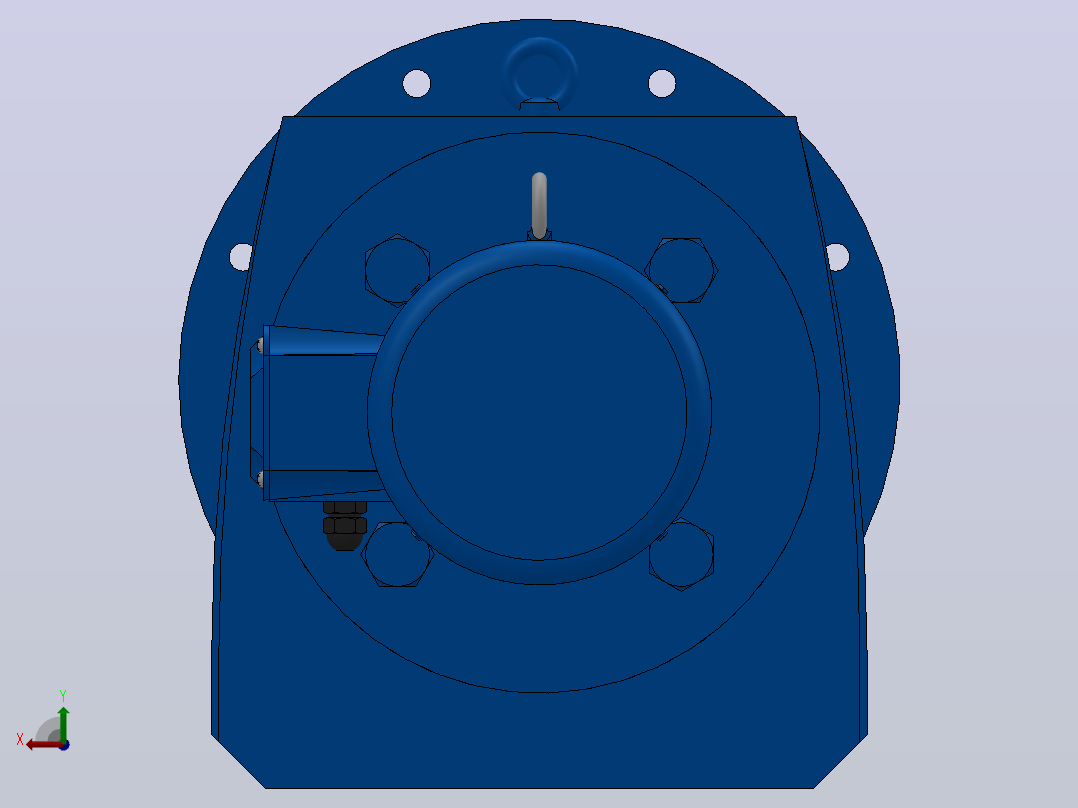 RF107法兰轴伸式安装斜齿轮减速机RF107-Y2.2-4P-100-M1-0°-Φ450后视图