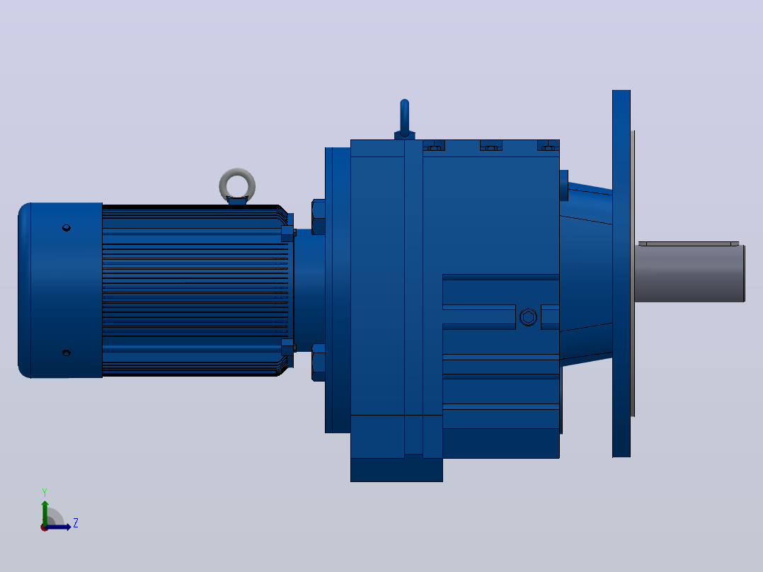 RF107法兰轴伸式安装斜齿轮减速机RF107-Y2.2-4P-100-M1-0°-Φ450左视图