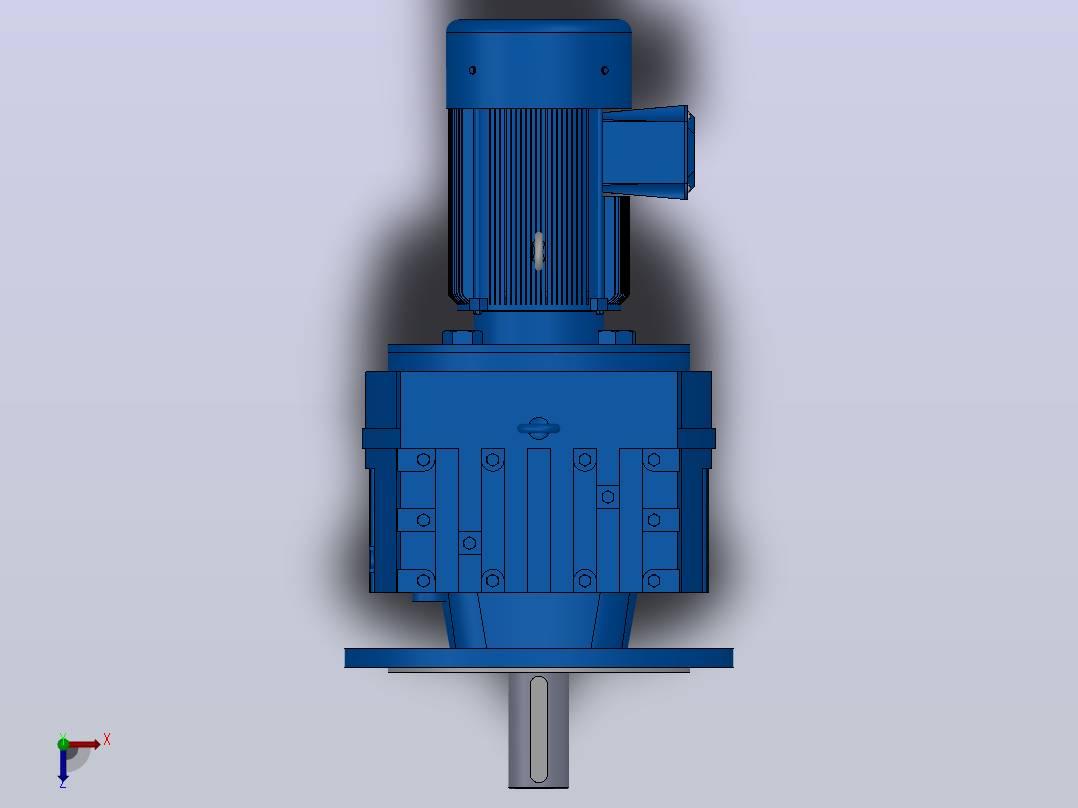 RF107法兰轴伸式安装斜齿轮减速机RF107-Y2.2-4P-100-M1-0°-Φ450俯视图