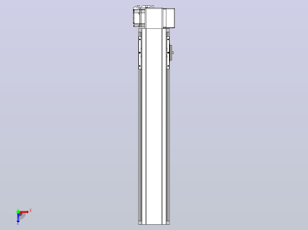 皮带直线轴半封闭可选导轨TPA-HNB-105D-90-L450-LP-Y-P20-N3俯视图
