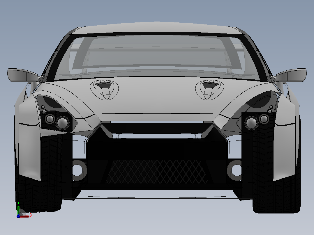 44-尼桑 GTR SolidWorks前视图
