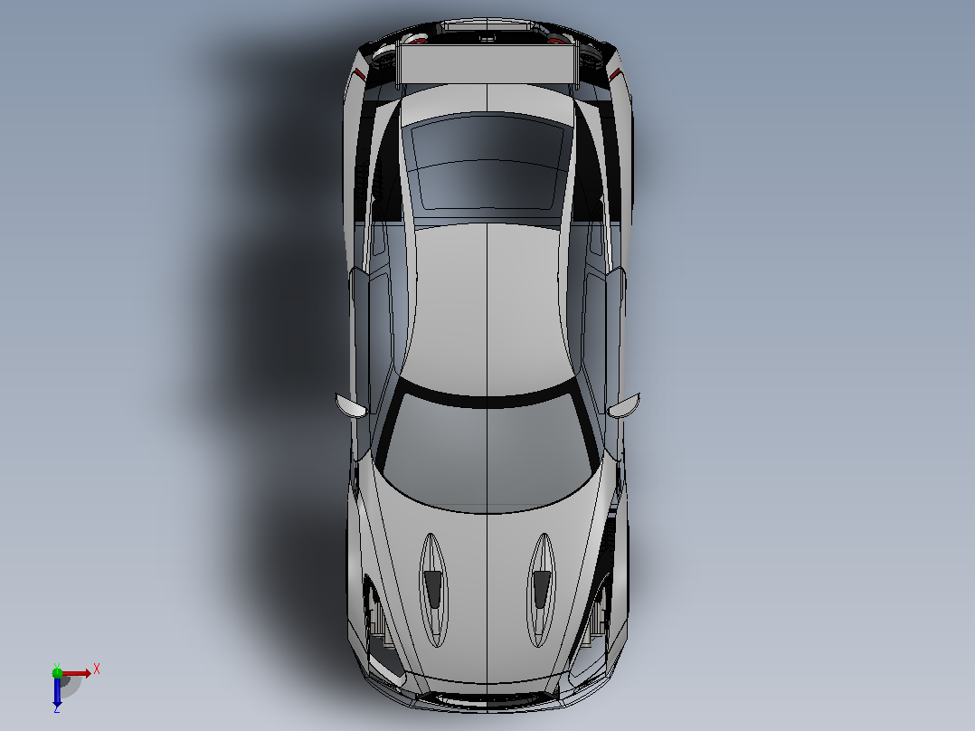 44-尼桑 GTR SolidWorks俯视图