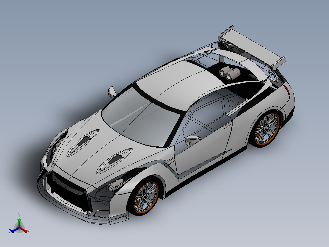 44-尼桑 GTR SolidWorks正等轴测图