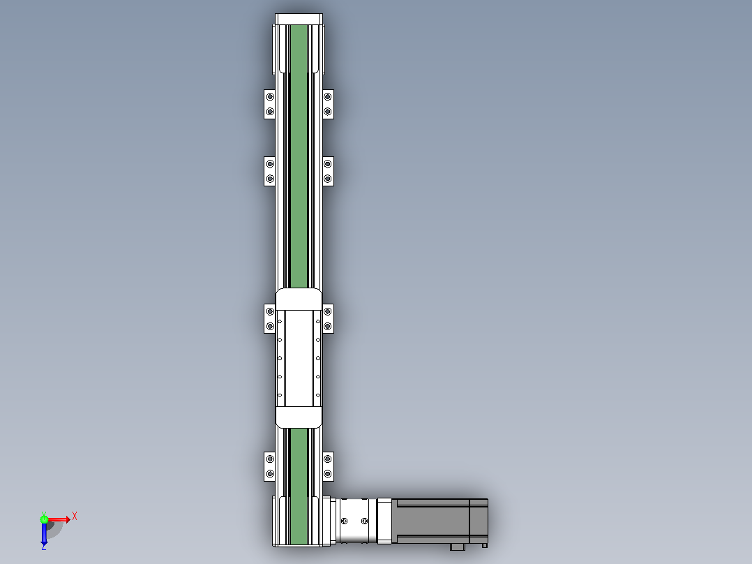 DMEB65-LTCR欧规同步带模组直线模组（电机左折直连）[DMEB65-L15S350-DT400-C2U-LTCR]俯视图