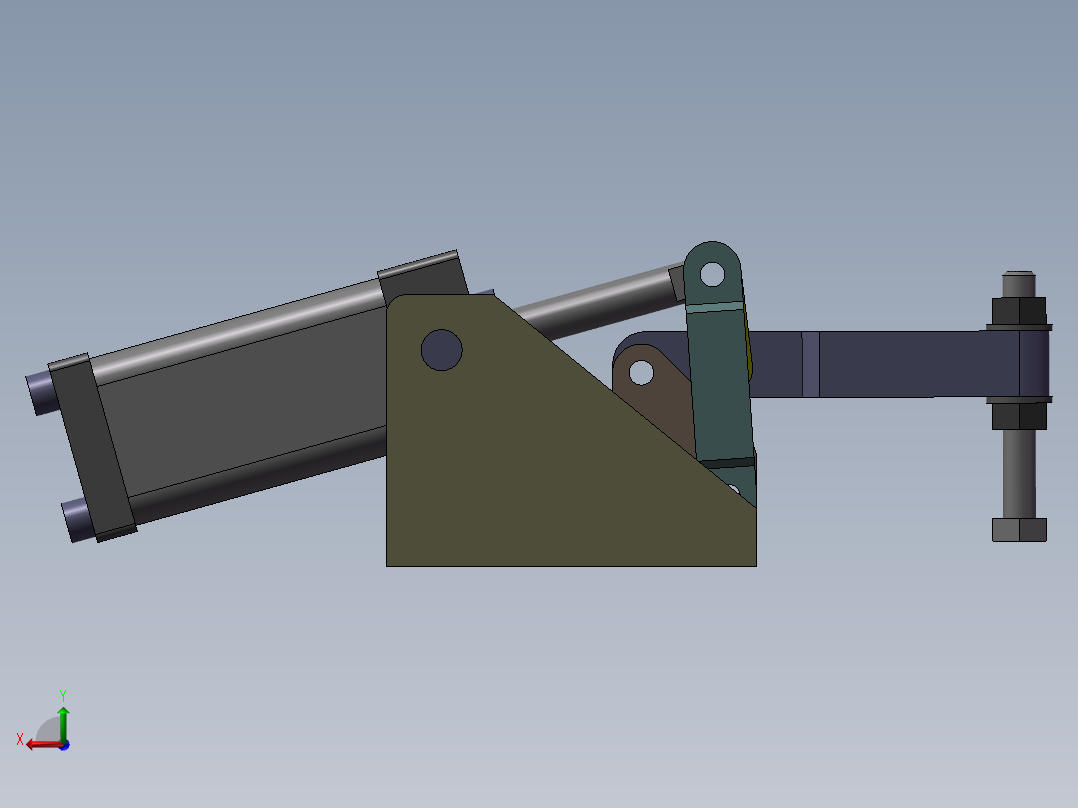 气动压板夹具后视图