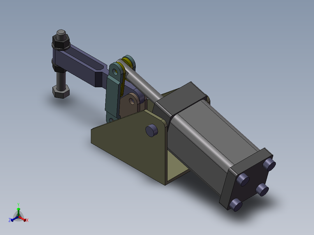 气动压板夹具正等轴测图