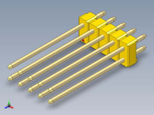 彩色公头100mil（2.54mm）系列-DS1021_yellow_2x05p_100mil_Type19_rev1.0