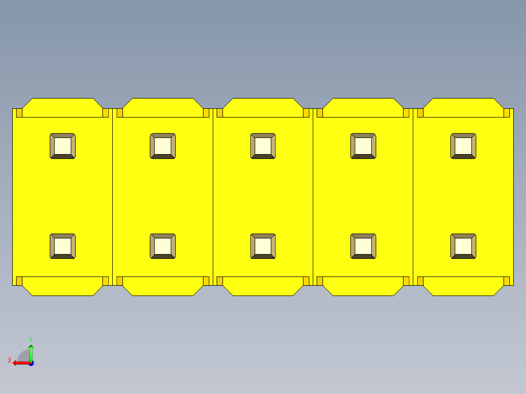 彩色公头100mil（2.54mm）系列-DS1021_yellow_2x05p_100mil_Type19_rev1.0后视图