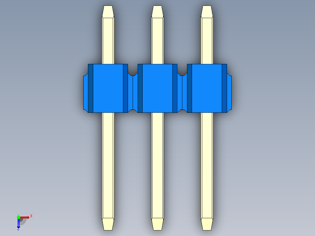 彩色公头100mil（2.54mm）系列-DS1021_blue_2x03p_100mil_Type1_rev1.0俯视图