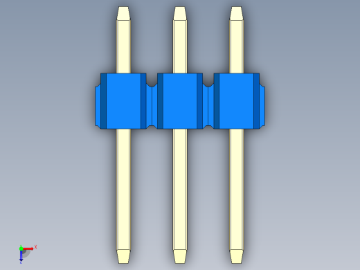 彩色公头100mil（2.54mm）系列-DS1021_blue_2x03p_100mil_Type1_rev1.0俯视缩略图