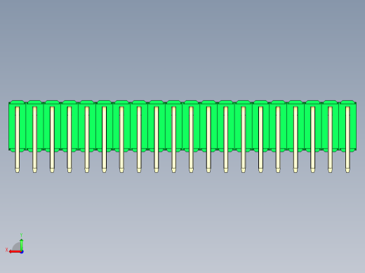 彩色公排针 100mil 2.54mm 系列-DS1022_green_3x20p_100mil_TypeD_rev1.0后视缩略图