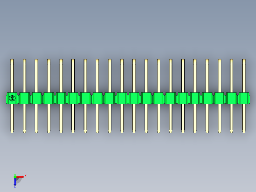 彩色公排针 100mil 2.54mm 系列-DS1022_green_3x20p_100mil_TypeD_rev1.0俯视缩略图