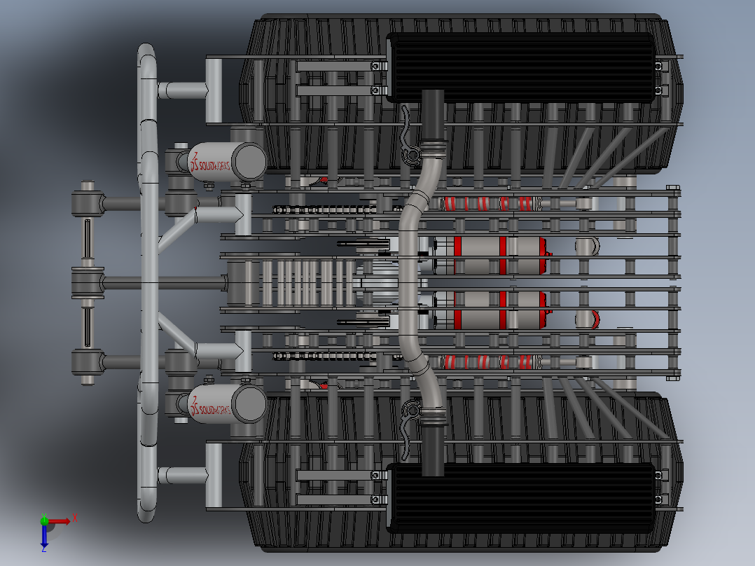 全地形履带滑板车俯视图