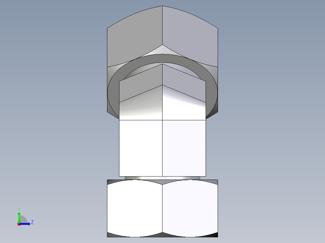 卡套式工业通用硬管接头EO_Swivel_nut_45_deg_elbow_EV25S71左视图