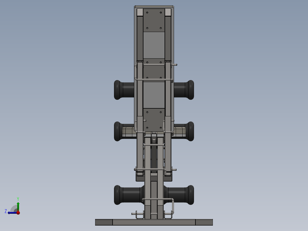 带腿重的长凳右视图