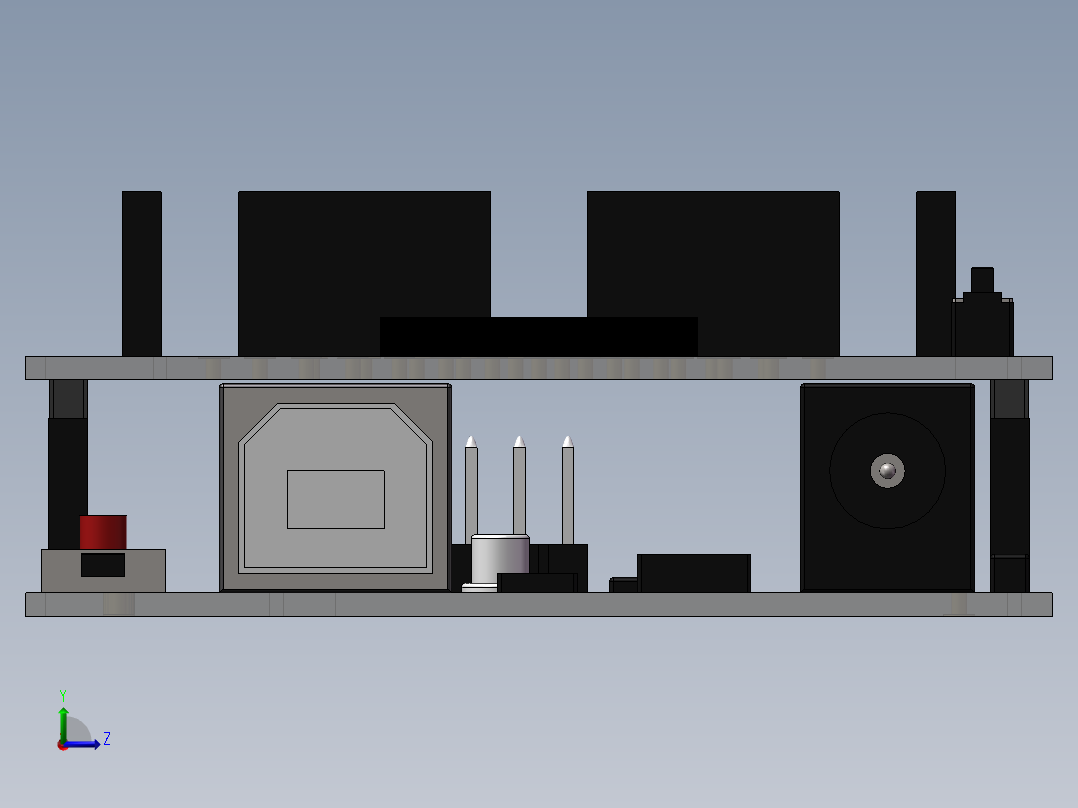 Arduino控制板+扩展板左视图