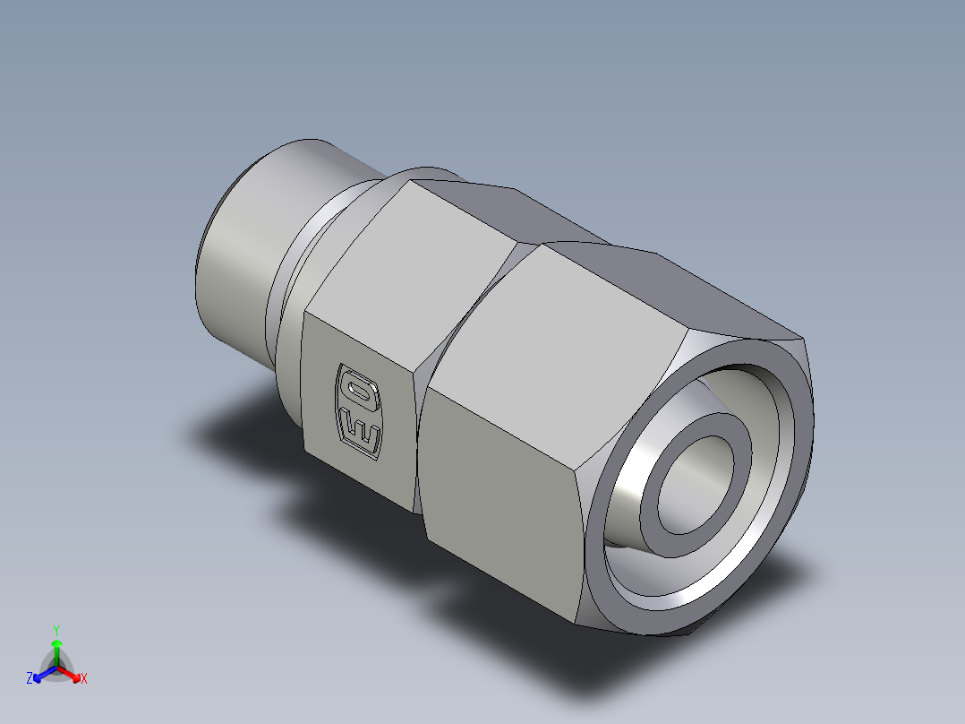 卡套式工业通用硬管接头EO_Swivel_connector_EGE12SREDCF主视图