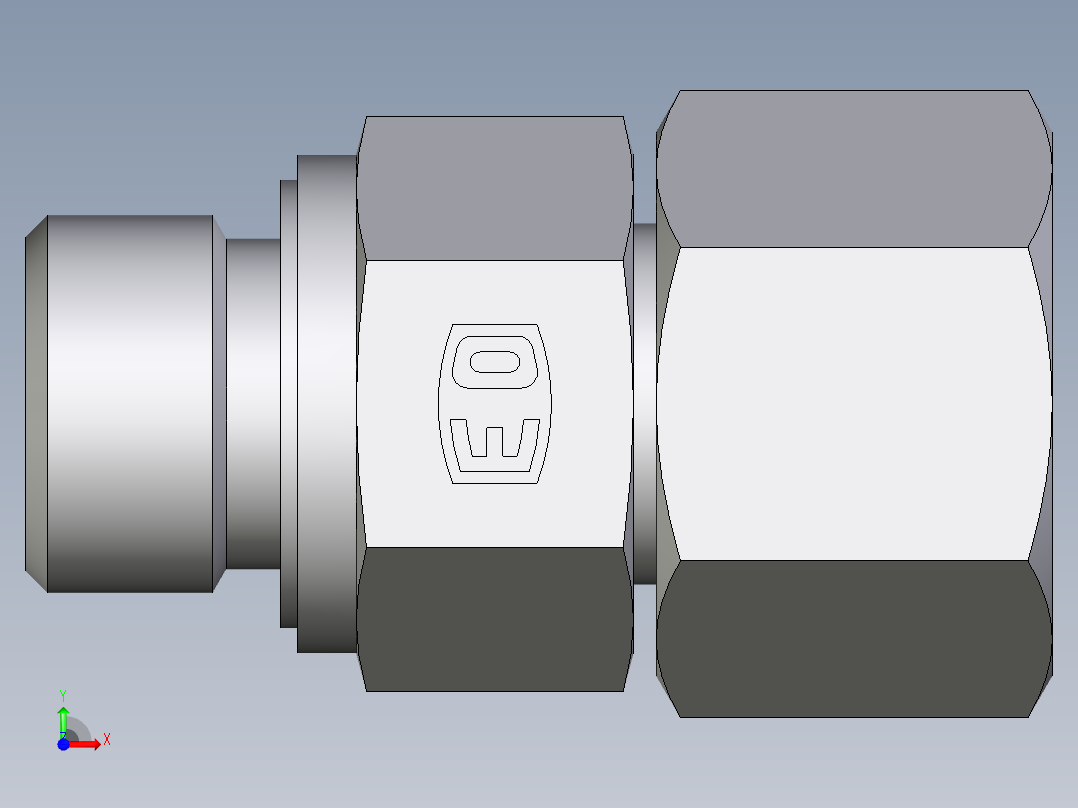 卡套式工业通用硬管接头EO_Swivel_connector_EGE12SREDCF前视图