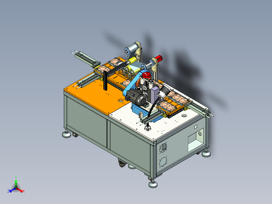 全自动硅胶裁切包装机x_t正等轴测图