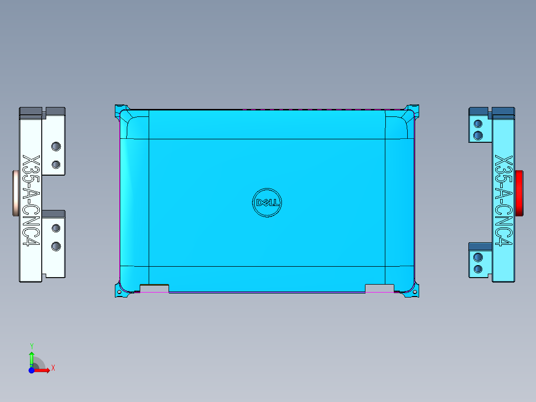 金属外壳铣外形UG编程程序模型前视图