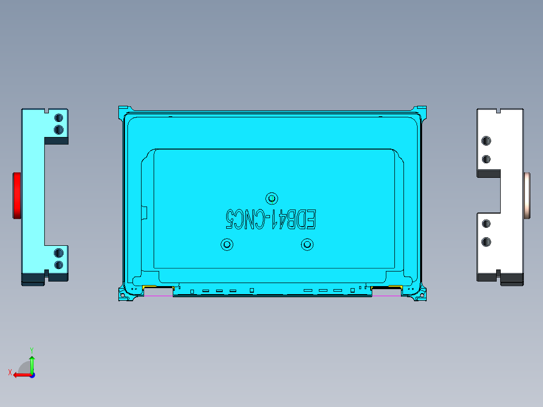 金属外壳铣外形UG编程程序模型后视图