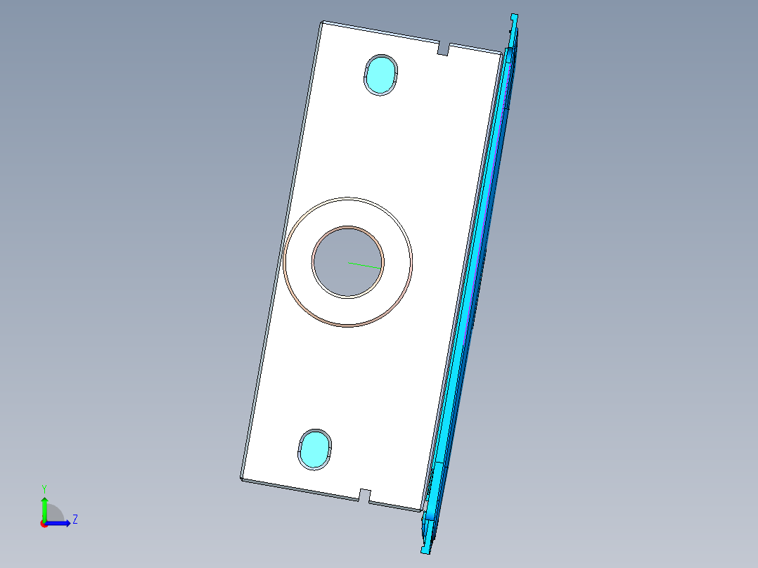金属外壳铣外形UG编程程序模型左视图