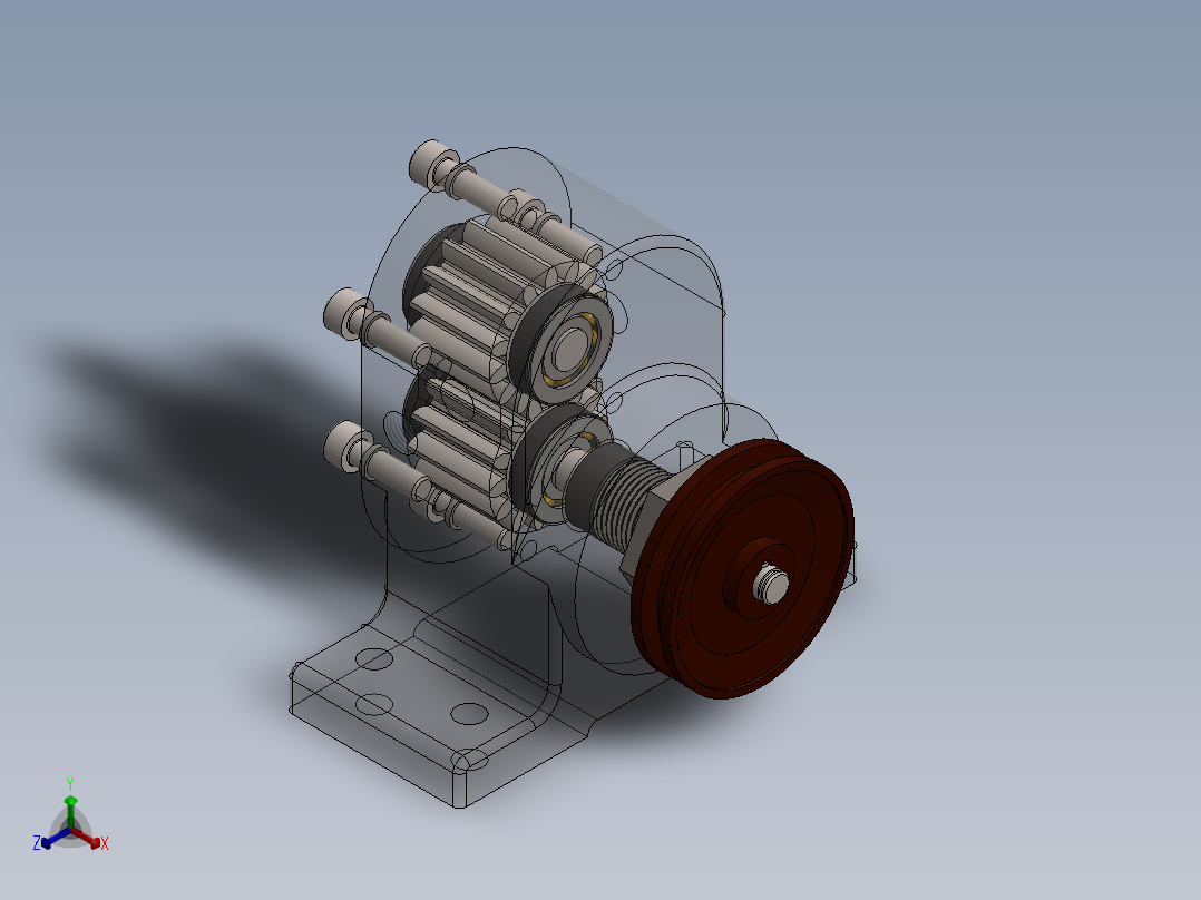 齿轮泵 (2)正等轴测图