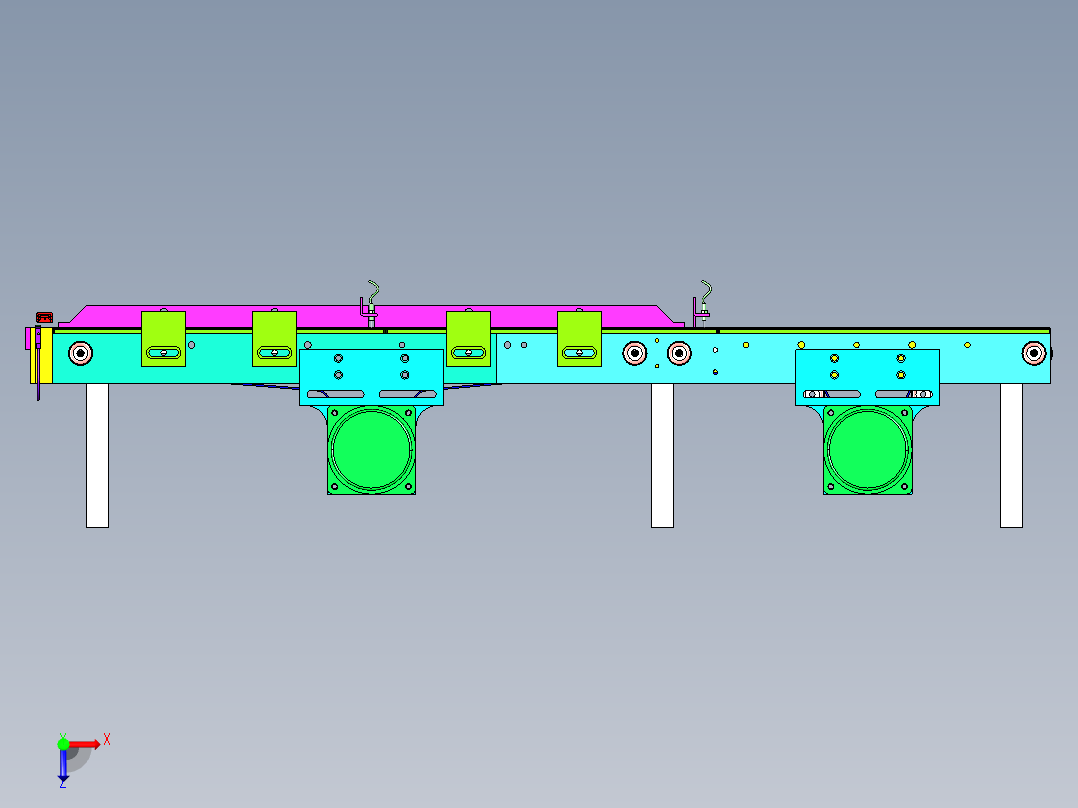 自动送料输送带俯视图