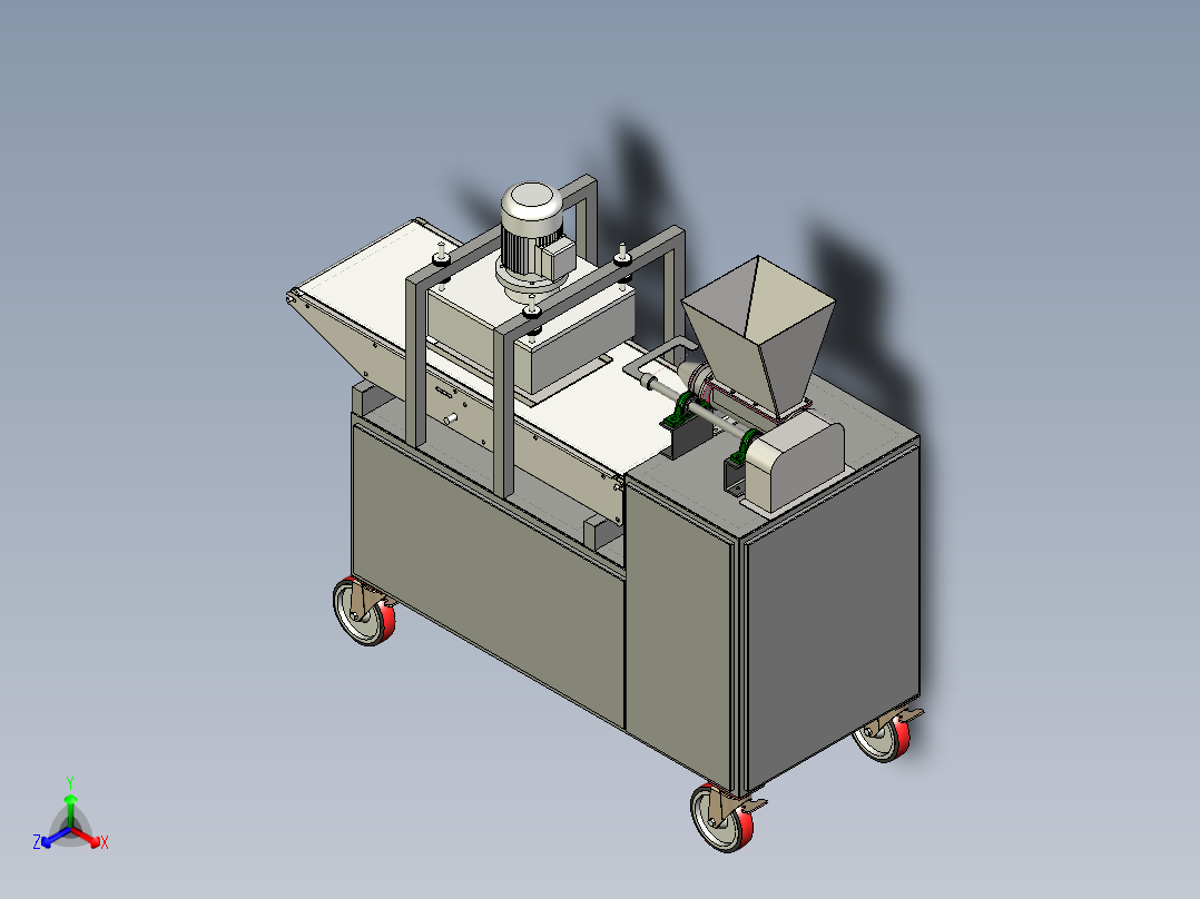 面条挤压成型机正等轴测图